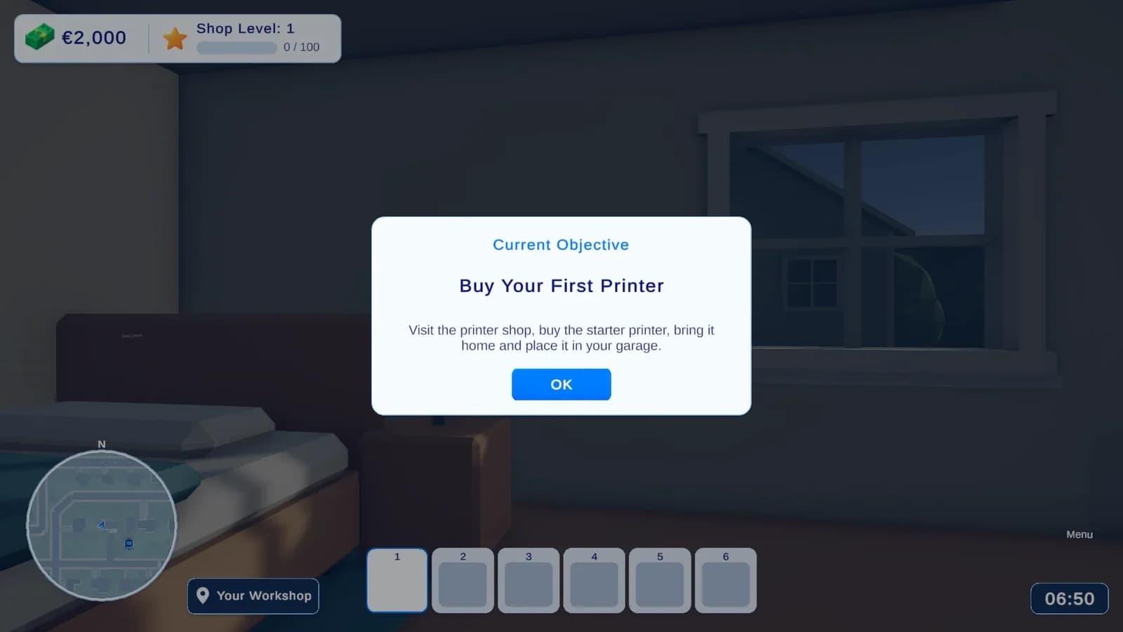 The first objective: buy your first printer at the printer shop.