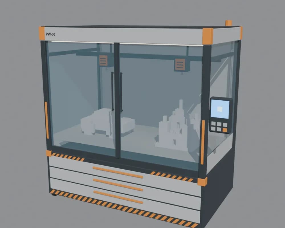 The PW-50, the largest printer with double glass doors.