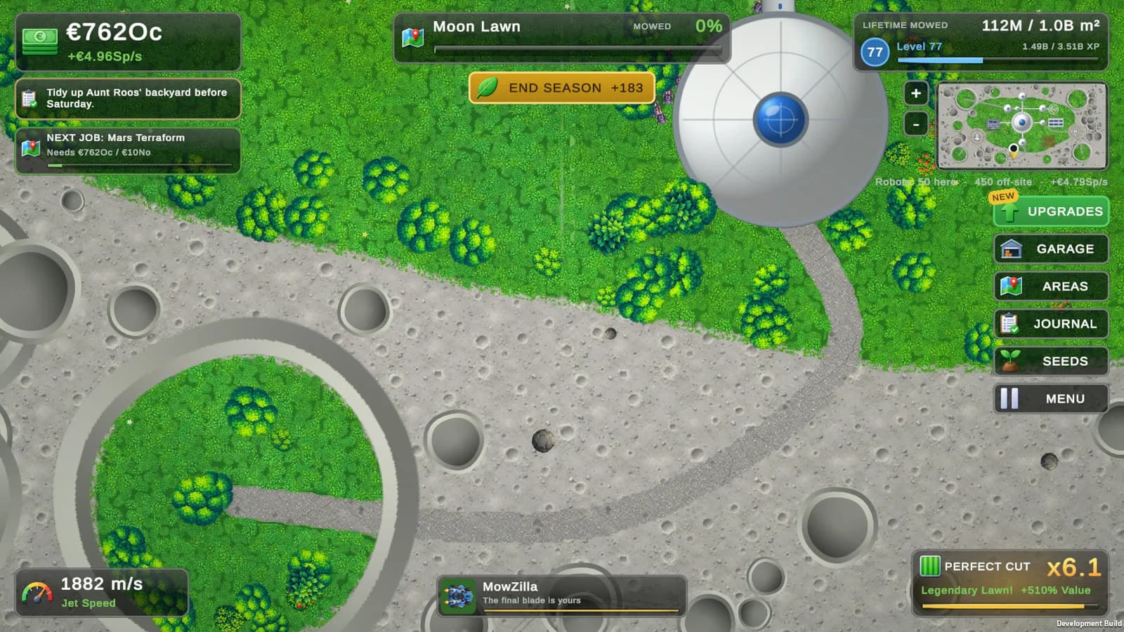 Dusty craters on the Moon Lawn