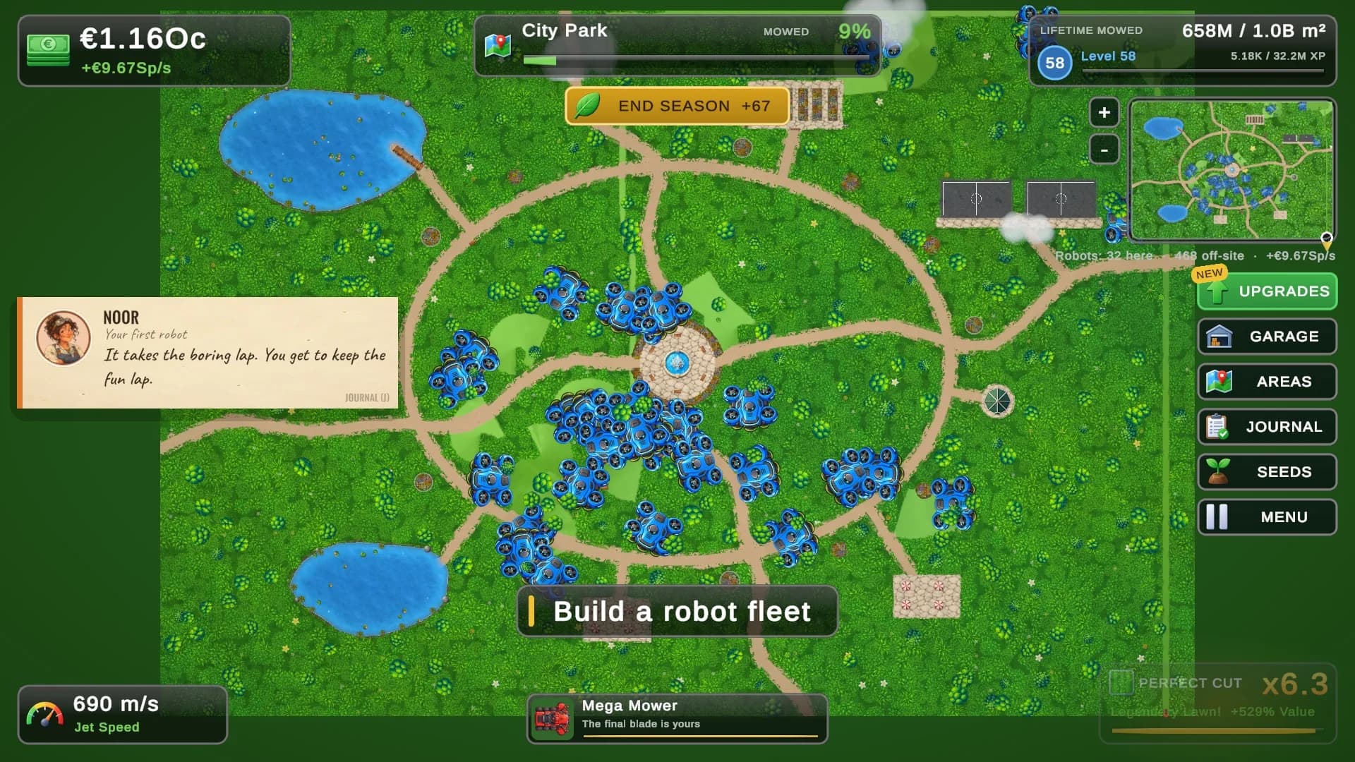 The robot fleet in the City Park, with Noor