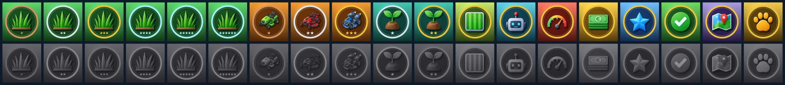 All Steam achievement icons, unlocked and locked