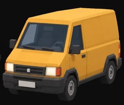 The selected reference for the yellow delivery van.